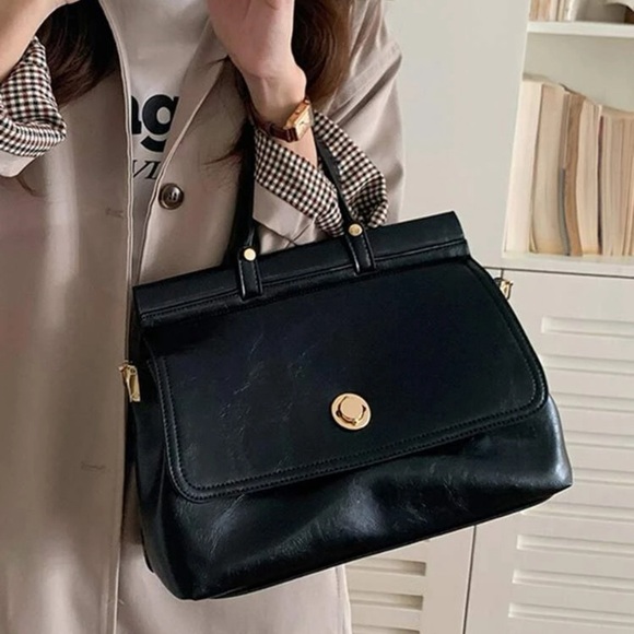 Black Satchel Handbag - Picture 1 of 15